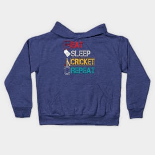 Eat sleep cricket repeat Kids Hoodie